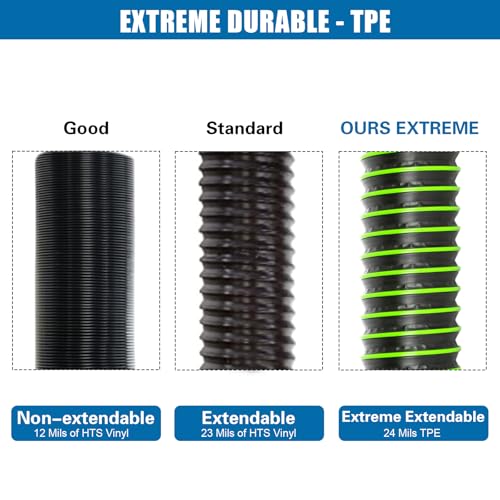 10FT RV Sewer Hose with Bayonet Fittings and 4-in-1 Adapter Elbow - color: Green, size: 10FT