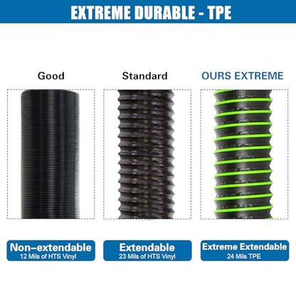 10FT RV Sewer Hose with Bayonet Fittings and 4-in-1 Adapter Elbow - color: Green, size: 10FT