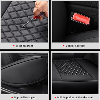 MIROZO 2PCS Front Car Seat Covers Full Coverage Universal Fit Black - color: Black, size: 2CPS Front