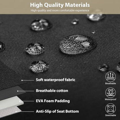 CAR PASS Neoprene EVA Waterproof car seat Covers Front Seats Only, Universal fit for SUV Vehicles Automotive with 5mm Composite EVA Inside,Airbag Compatible (Two Seats 6PCS, Black and Beige) - color: Black and Beige