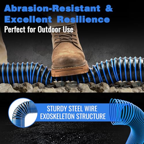 10 FT RV Sewer Hose Kit: Female to Female Heavy Duty Camper Waste Hose with Leak-Proof Swivel Fittings, 90° Clear Elbow, 4-in-1 Adapter, TPE Tech for Crush-Proof and UV-Resistant (Blue) - size: 10FT (Female to Female)