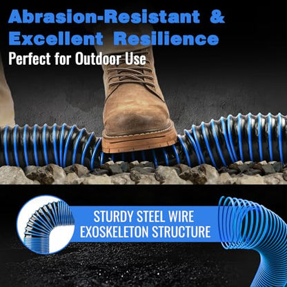 10 FT RV Sewer Hose Kit: Female to Female Heavy Duty Camper Waste Hose with Leak-Proof Swivel Fittings, 90° Clear Elbow, 4-in-1 Adapter, TPE Tech for Crush-Proof and UV-Resistant (Blue) - size: 10FT (Female to Female)