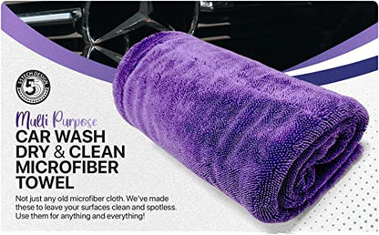 Motors Fast Drying Towels for Cars 31"x20" Car Wash Dry & Clean Microfiber Towel Twist-Loop Pile for Faster One-Pass Vehicle Cleaning Detailing Trucks SUVs Boats Superior Absorbency GSM1600