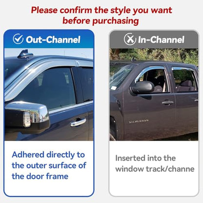 Window Visors Rain Guards for 2004-2014 Ford F150 Extended cab 94738Y - size: 04-14 Super/Extended Cab(Chrome)
