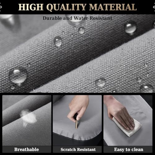 Coverado Universal Car Back Seat Covers - Canvas Rear Seat Cushions for Kids, Dogs & Most Vehicles - Gray - color: Gray, size: Rear
