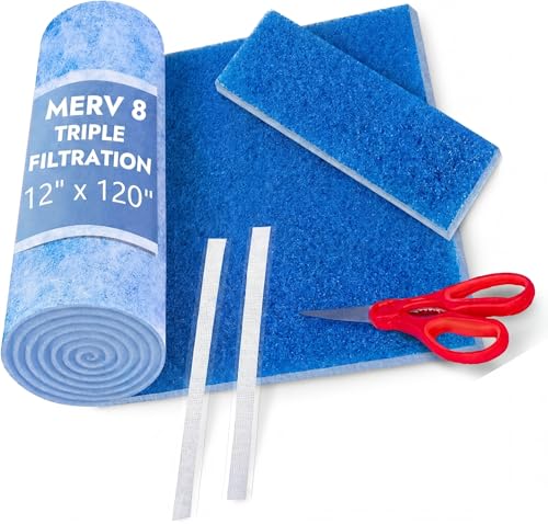 NORTHWEST ENTERPRISES MERV 8 Vent Filter Roll 12"x120", Cut to Fit - style: MERV 8 - 12" x 120" Triple Filtration