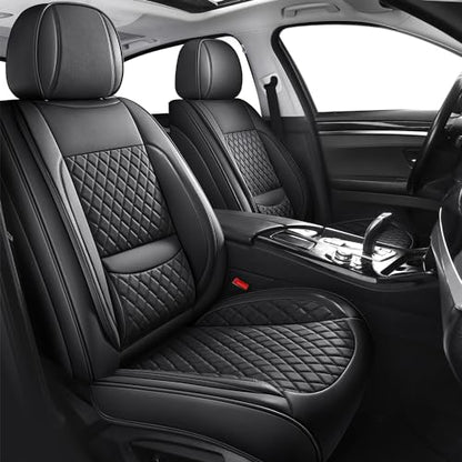MIROZO 2PCS Front Car Seat Covers Full Coverage Universal Fit Black - color: Black, size: 2CPS Front
