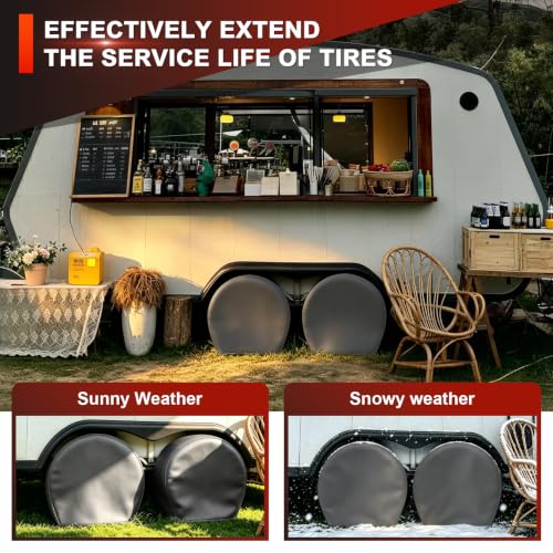 Explore Land Tire Covers 4 Pack Fit Tire Diameters 23-25.75 inch, Charcoal - size: S (Fits Tire Diameters 23''-25.75''), style: Charcoal - 4 Pack