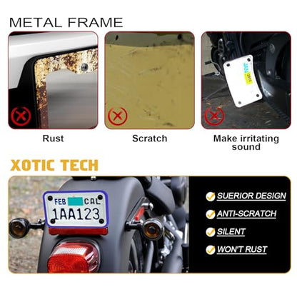 x xotic tech Motorcycle Silicone License Plate Frames, Motorbike License Plate Holder, Rust Proof, Rattle Proof, Weather Proof(Blue, 7.56" x 4.53") - color: Blue