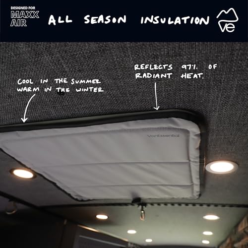 VanEssential Magnetic Insulated Roof Vent Sun Cover for MaxxAir Fan, Fantastic Fan 16.5" x 16.5" (COOL GRAY) - color: Cool Gray
