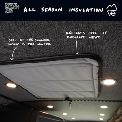 VanEssential Magnetic Insulated Roof Vent Sun Cover for MaxxAir Fan, Fantastic Fan 16.5" x 16.5" (COOL GRAY) - color: Cool Gray