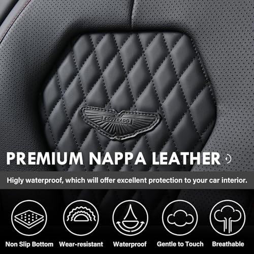 Coverado Seat Covers, Car Seat Covers Front Seats, Black Car Seat Cover, Waterproof Automotive Seat Covers, Seat Cushion, Front Car Seat Covers Leatherette Car Seat Protector Universal Fit Most Cars - color: Black&Red line, size: FrontPair