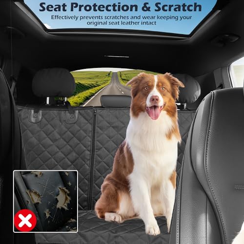 Dog Car Seat Cover for Back Seat with Side Flaps and Door Protector