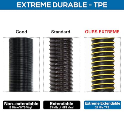 10FT RV Sewer Hose with Bayonet Fittings and 4-in-1 Adapter Elbow - color: Yellow, size: 10FT