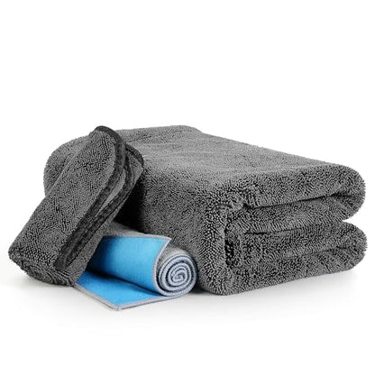 SMINDER 1400 GSM Car Drying Towels Car Detailing– XXL Microfiber Towels for Cars, Trucks (36" x 24"), Ultra-Absorbent, Streak-Free, Scratch-Free, No Water Spots, Double-Twist Pile & Edgeless Design - color: Gray