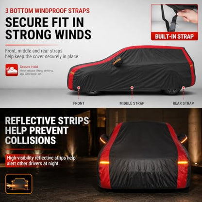 SUV Car Cover Custom Fit Toyota RAV4 (2005-2026), 100% Waterproof All-Weather Car Covers, Outdoor Full Exterior Cover with Winter, Sun, Rain and UV Protection with Windshield Sun Shade - size: Custom fit Toyota RAV4