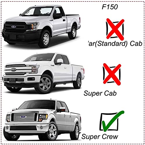 Chrome Window Visors for 2015-2025 Ford F150 Supercrew cab 94975Y - size: 4pcs 15-20 Crew cab(Chrome)