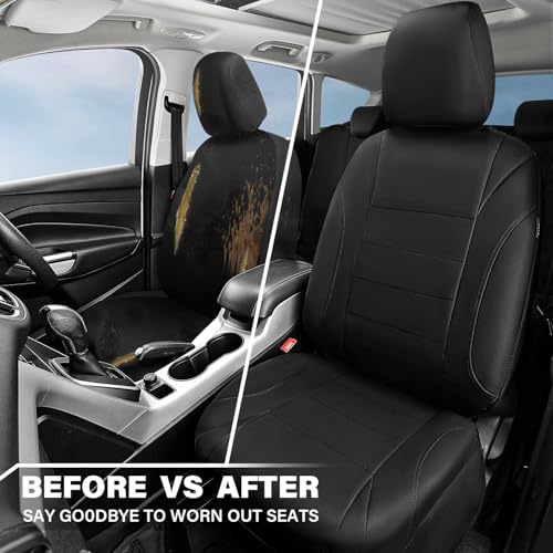 CAR PASS Neoprene EVA Waterproof car seat Covers Front Seats Only, Universal fit for SUV Vehicles Automotive with 5mm Composite EVA Inside,Airbag Compatible (Two Seats, Black and Black) - color: Black And Black