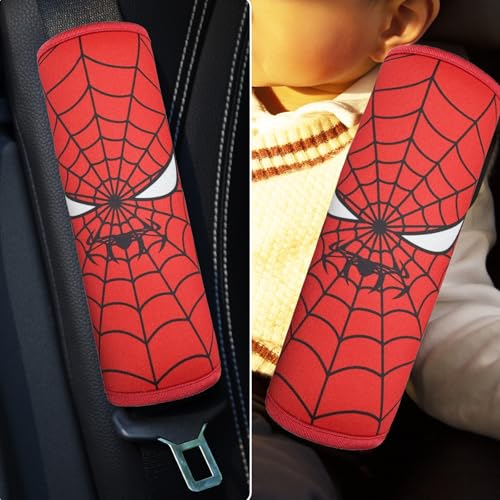 Seat Belt Cover for Kids, Seat Belt Pad for Boys Girls, Car Seat Straps Shoulder Pads for Kids, Kid's Seat Belt Cushion, Shoulder Strap Pad, 1 Piece （Spider Hero） - color: SPIDER HERO