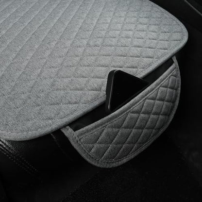 West Llama Linen Car Seat Covers,Bottom Seat Covers for Cars Include 1 Pair Front Driver Seat Pad Mat and 1 Rear Bench Cover Universal Fits 90% Vehicles,SUVs,Cars,Sedans(3Piece-Gray) - color: Gray, size: 2 Front Seat Covers+1 Rear Bench Seat Cover