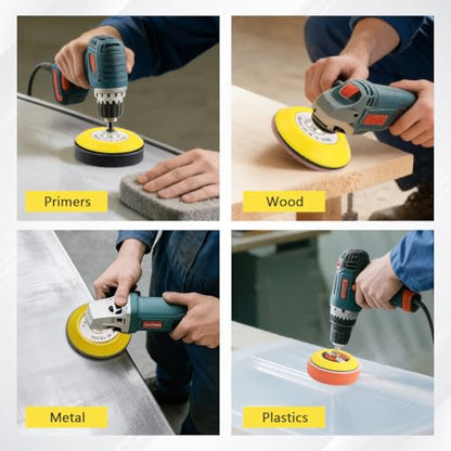 131 Pcs 3 Inch Sanding Discs Drill Polishing Kit, Drill Sanding Attachment