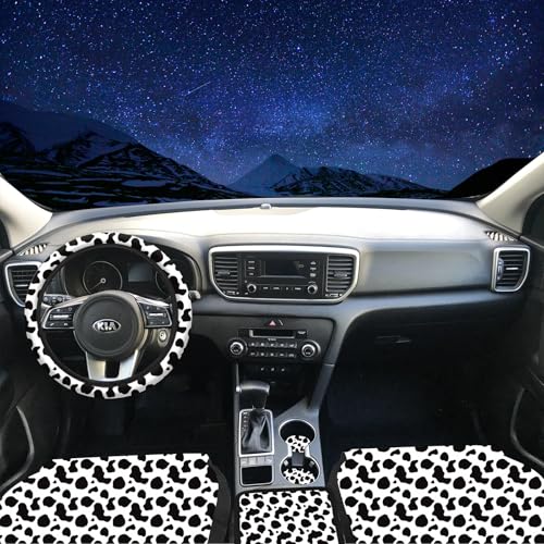 15 Pcs Car Steering Wheel Cover Center Console Armrest Pad Headrest Seat Belt Cover Handbrake Cover Keychain Coaster Full Set Car SUV (Blake) - color: Blake
