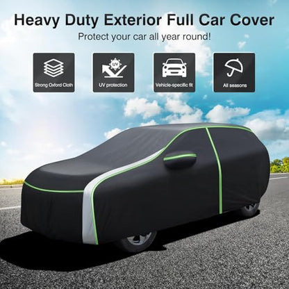 Cartist 420D Car Cover Fits for Mazda CX-9/CX-90 2007-2025 2026,All Weather Car Covers for CX-9/CX-90 Accessories with Zipper Door & Reflective Safety Strips,Sun Rain Snow Dust Uv Protection - size: Mazda CX-9/CX-90 07-26