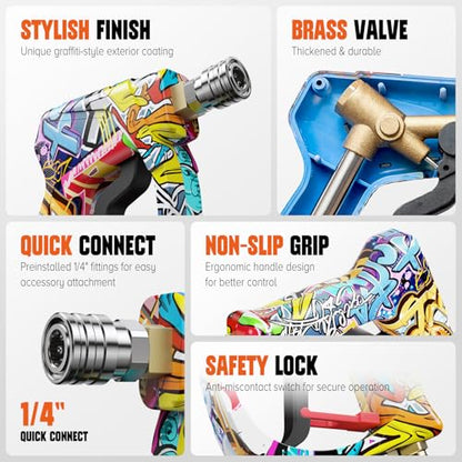 Short Pressure Washer Gun with Swivel, Power Washer Gun - size: 360° Swivel