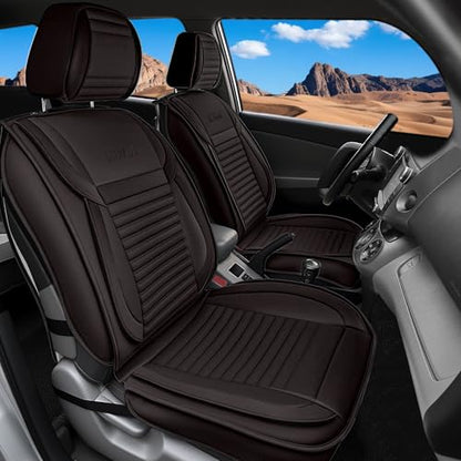 LINGVIDO Car Seat Covers Full Set, Faux Nappa Leather, for Sedans and SUVs - color: Brown, size: Full set