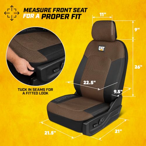 CAT MeshFlex Seat Covers Full Set for Full-Size Pickup Trucks Only - Brown - color: Full Set - Brown, size: Full Set