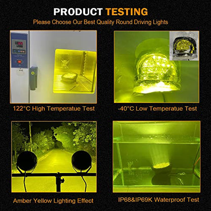 BIGLION.X 7Inch Round LED Amber Driving Offroad Lights 2PCS 210W 32000LM Amber Off road Lights LED Off Road Light Round Waterproof IP68 IP69K 12V 24V for Pickup Trucks SUV ATV UTV 4x4 - color: Amber, size: 7Inch