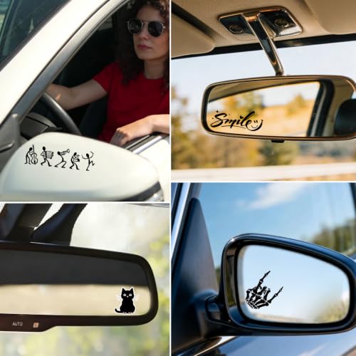 2PCS Car Mirror Decal Rearview Vinyl Stickers and Decal Car Accessories (Cat Heart) - color: Cat Heart