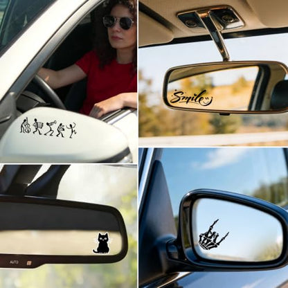 2PCS Car Mirror Decal Rearview Vinyl Stickers and Decal Car Accessories (Cat Heart) - color: Cat Heart
