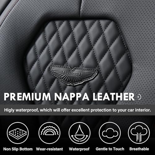 Coverado Seat Covers, Car Seat Covers Front Seats, Black Car Seat Cover, Waterproof Car Seat Covers, Car Seat Cushion, Front Car Seat Covers Leatherette Car Seat Protector Universal Fit Most Cars - color: Black, size: FrontPair