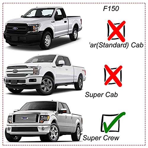 Window Visors for 2015-2025 Ford F150 Crew cab(Supercrew cab) 94975 - size: 4pcs 15-25 Crew cab(Outside)