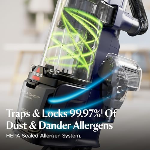 Bissell Pet Hair Eraser DualBrush Upright Vacuum with Two Brush Rolls, DualBrush Self-Cleaning Technology, HEPA Sealed Allergen System, Bright FurFinder Headlights, Lift-Off Pod, 42946 - style: Pet Hair Eraser DualBrush
