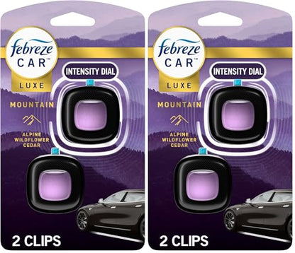 Febreze Car Mountain Scent Air Freshener Vent Clip,.07 oz,(Pack of 4) - size: 0.07 Fl Oz (Pack of 4)