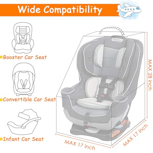 YOREPEK Car Seat Travel Bag, Padded Car Seats Backpack for Air Travel - color: Orange
