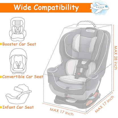 YOREPEK Car Seat Travel Bag, Padded Car Seats Backpack for Air Travel - color: Orange
