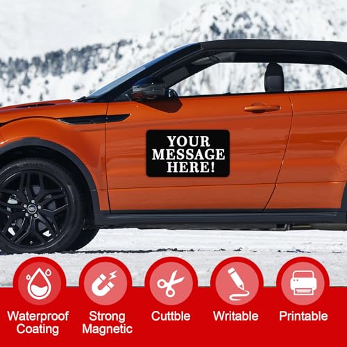 Thaibear Black Blank Car Magnets, 17" x 12", 2 Pack Car Door Magnets Signs for Vehicle, Rounded Corners Blank Flexible Magnet Sheet Stickers for Car to Advertise Business and Personalized Decal - size: 17"X12" 2pack