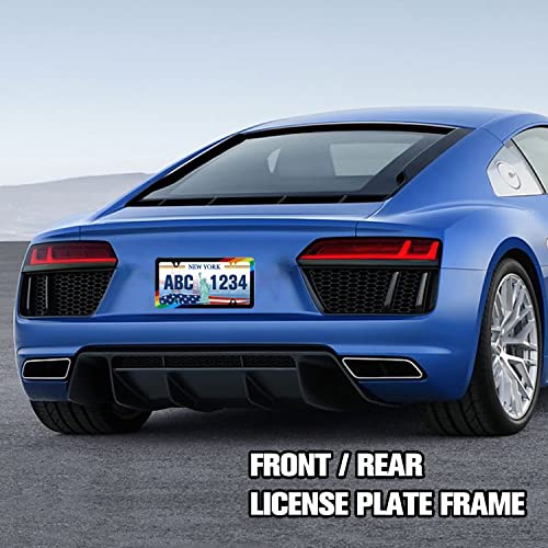 Rainbow Gay Pride License Plate Frame LGBT License Plate Holder 4 Holes - color: Gay Rainbow Pride