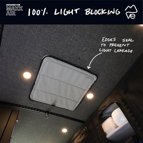 VanEssential Magnetic Insulated Roof Vent Sun Cover for MaxxAir Fan, Fantastic Fan 16.5" x 16.5" (COOL GRAY) - color: Cool Gray
