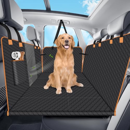 Hard Bottom Dog Car Seat Cover for Back Seat, Holds 420lbs - Waterproof Sturdy Nonslip Hammock for Cars/Trucks/SUVs - Easy to Clean & Safe Backseat Extender for Large Dogs - color: Black, size: For Cars/ Mid-Size SUV/ Small Truck