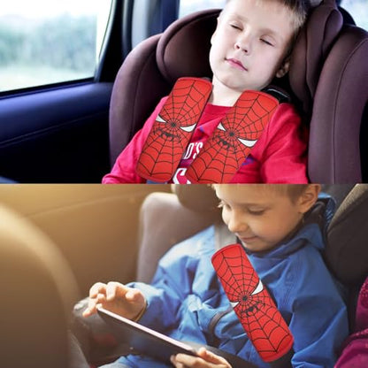 Seat Belt Cover for Kids, Seat Belt Pad for Boys Girls, Car Seat Straps Shoulder Pads for Kids, Kid's Seat Belt Cushion, Shoulder Strap Pad, 1 Piece （Spider Hero） - color: SPIDER HERO