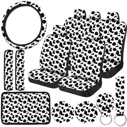 15 Pcs Car Steering Wheel Cover Center Console Armrest Pad Headrest Seat Belt Cover Handbrake Cover Keychain Coaster Full Set Car SUV (Blake) - color: Blake