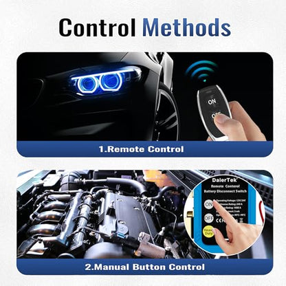 DaierTek Remote Battery Disconnect Switch 12V/24V 240A Kill Switch Automotive Cut Off Switches for Car Truck RV Boat - size: 240A