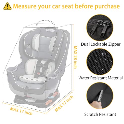 YOREPEK Padded Car Seat Travel Bag Backpack, Toddler Travel Essentials - color: Black