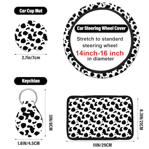 15 Pcs Car Steering Wheel Cover Center Console Armrest Pad Headrest Seat Belt Cover Handbrake Cover Keychain Coaster Full Set Car SUV (Blake) - color: Blake