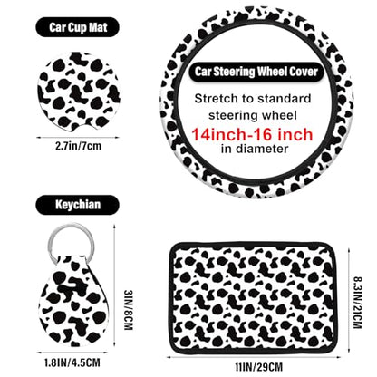 15 Pcs Car Steering Wheel Cover Center Console Armrest Pad Headrest Seat Belt Cover Handbrake Cover Keychain Coaster Full Set Car SUV (Blake) - color: Blake