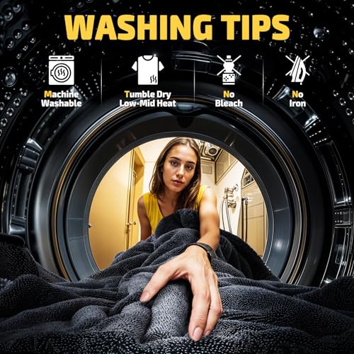 SMINDER 1400 GSM Car Drying Towels Car Detailing– XXL Microfiber Towels for Cars, Trucks (36" x 24"), Ultra-Absorbent, Streak-Free, Scratch-Free, No Water Spots, Double-Twist Pile & Edgeless Design - color: Gray